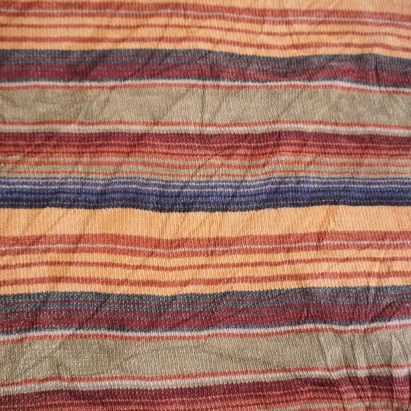 Geoffrey Beene Green Orange Striped Biggie Eclectic 100% Cotton Knit Sweater L - Picture 9 of 9